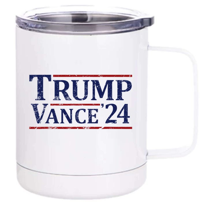 Trump Vance 24 Vintage 2024 Front & Back 12oz Stainless Steel Tumbler Cup