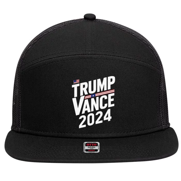 Trump Vance 2024 Election Donald Trump Jd Vance 2024 7 Panel Mesh Trucker Snapback Hat