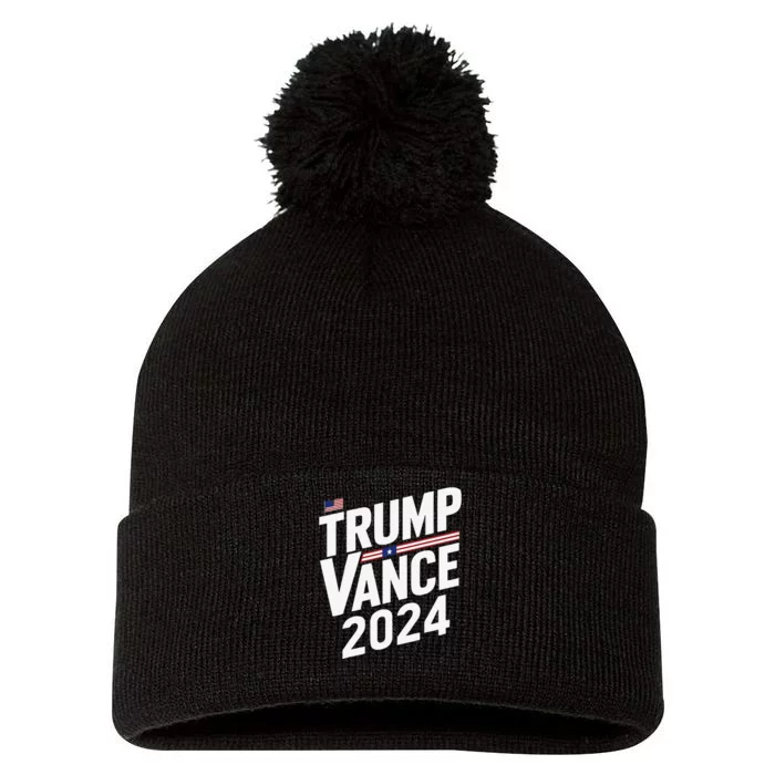 Trump Vance 2024 Election Donald Trump Jd Vance 2024 Pom Pom 12in Knit Beanie