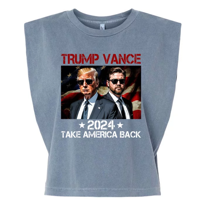 Trump Vance 2024 Take America Back Usa Election Garment-Dyed Women's Muscle Tee