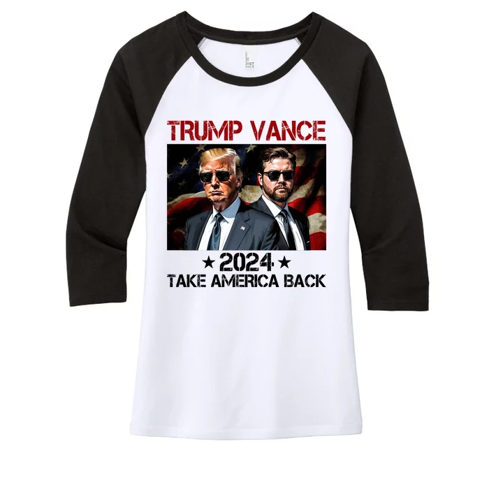 Trump Vance 2024 Take America Back Usa Election Women's Tri-Blend 3/4-Sleeve Raglan Shirt