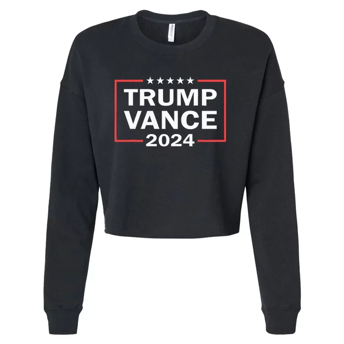 Trump Vance 2024 For President Vp Usa Election Patriotic Cropped Pullover Crew