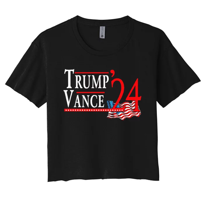 Trump Vance 2024 President Trump Supporter Re Election Women's Crop Top Tee