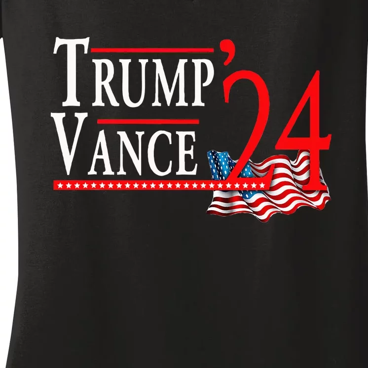 Trump Vance 2024 President Trump Supporter Re Election Women's V-Neck T-Shirt