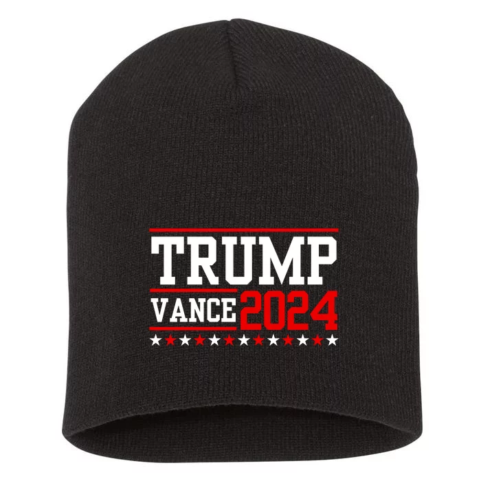 Trump Vance 2024 Vice President Vp Election Retro Button Short Acrylic Beanie