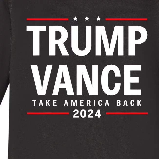 Trump Vance 2024 Vice President America Election Vote 47 Baby Long Sleeve Bodysuit