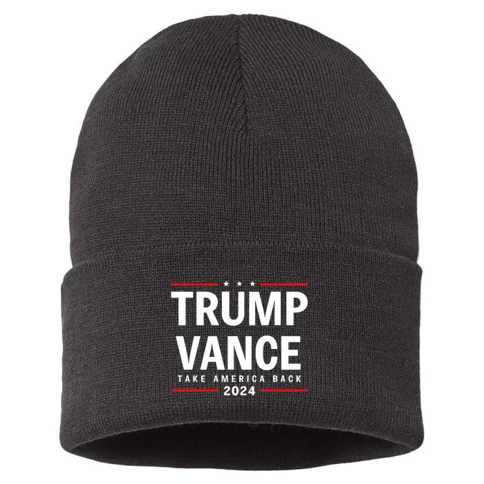 Trump Vance 2024 Vice President America Election Vote 47 Sustainable Knit Beanie