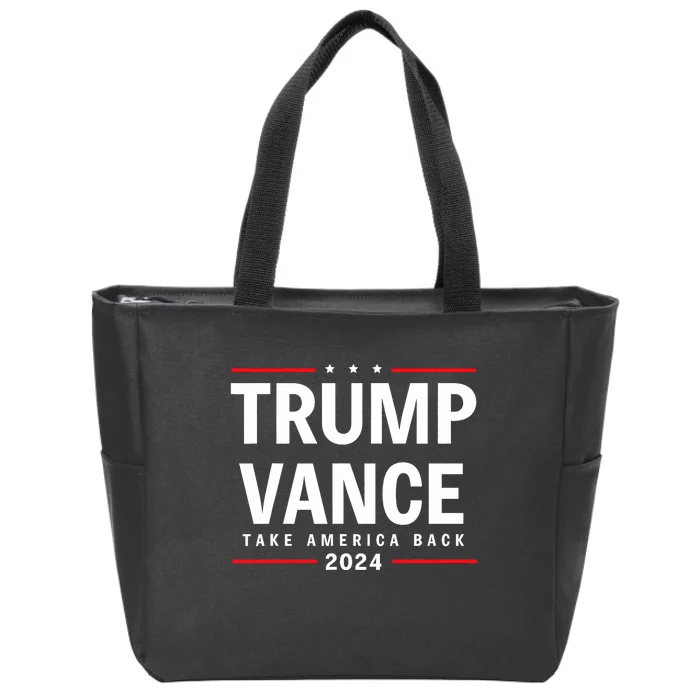 Trump Vance 2024 Vice President America Election Vote 47 Zip Tote Bag