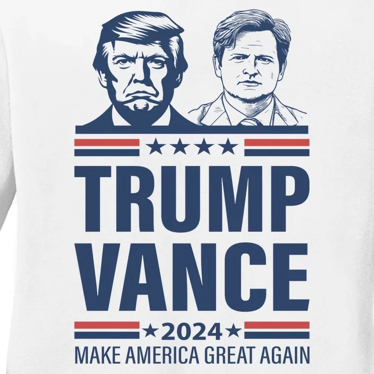 Trump Vance 24 Maga Ladies Long Sleeve Shirt