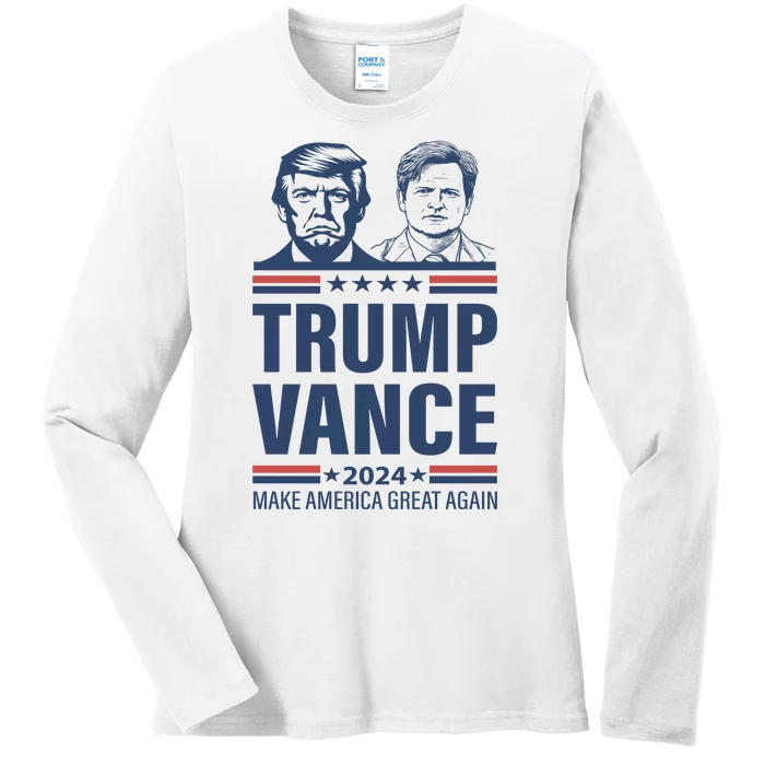 Trump Vance 24 Maga Ladies Long Sleeve Shirt