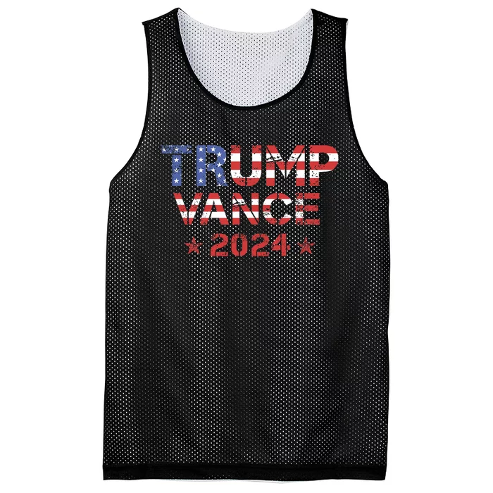 Trump Vance 2024 Vintage Patriotic Mesh Reversible Basketball Jersey Tank