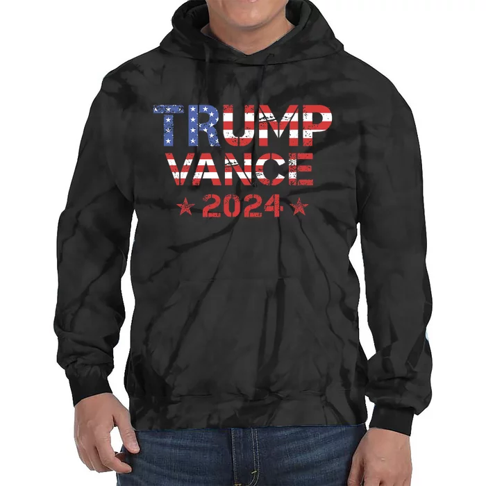 Trump Vance 2024 Vintage Patriotic Tie Dye Hoodie