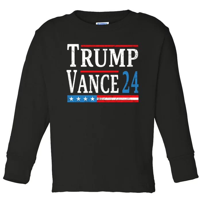 Trump Vance 2024 President Trump Supporter Reelection Toddler Long Sleeve Shirt