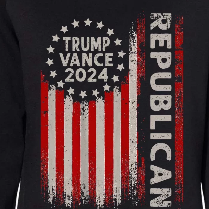 Trump Vance 2024 Us Flag Republican 2024 President Election Womens California Wash Sweatshirt