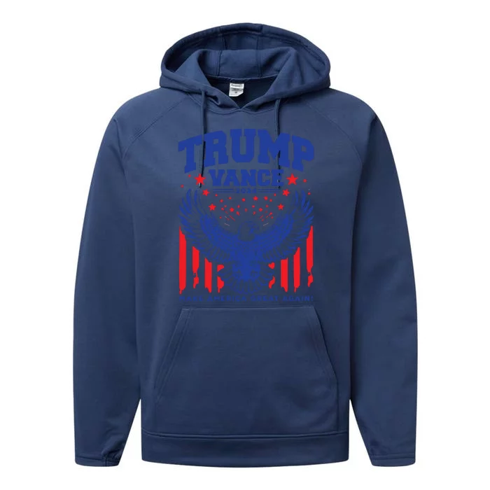 Trump Vance 24 Trump Jd Vance Eagle Trump Shot Performance Fleece Hoodie