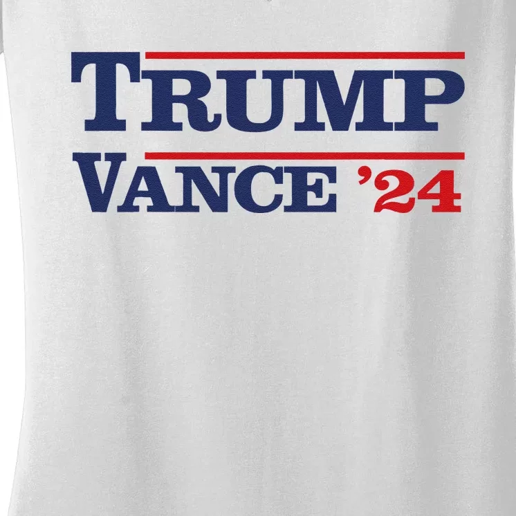 Tru.Mp Vance 24 Trumpvance 2024 Vote President 2024 Women's V-Neck T-Shirt