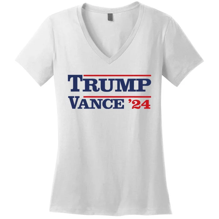 Tru.Mp Vance 24 Trumpvance 2024 Vote President 2024 Women's V-Neck T-Shirt