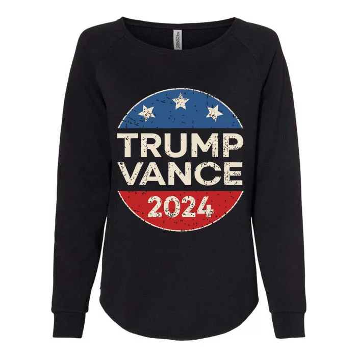 Trump Vance 2024 Retro Button Vice President Vp Election Womens California Wash Sweatshirt