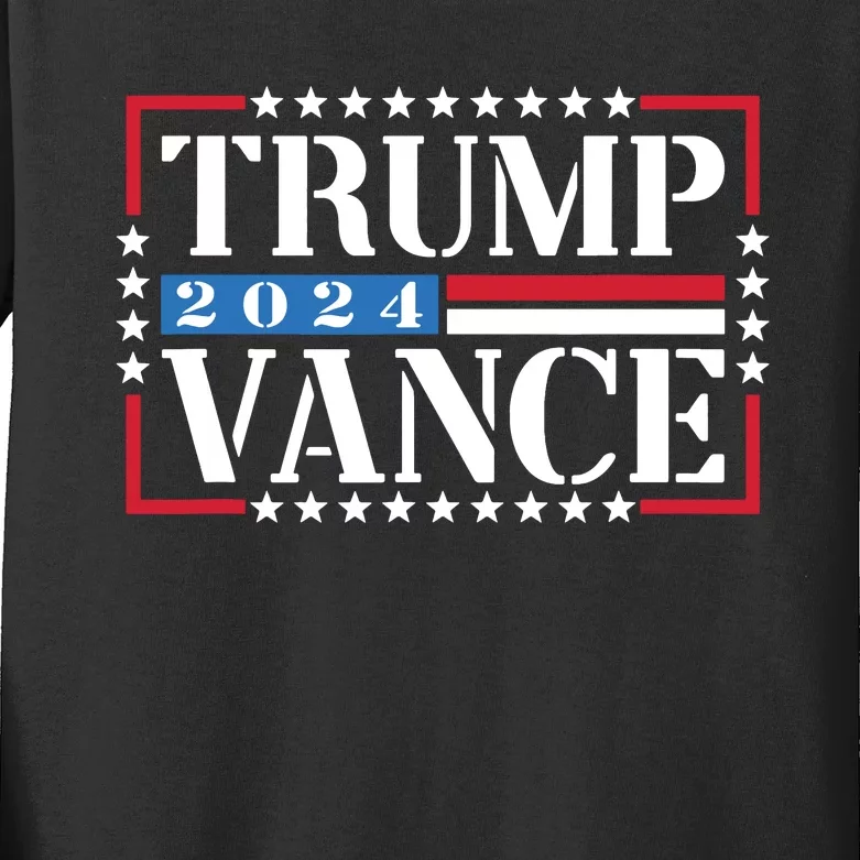 Trump Vance 2024 Vote Trump 2024 Election Kids Long Sleeve Shirt