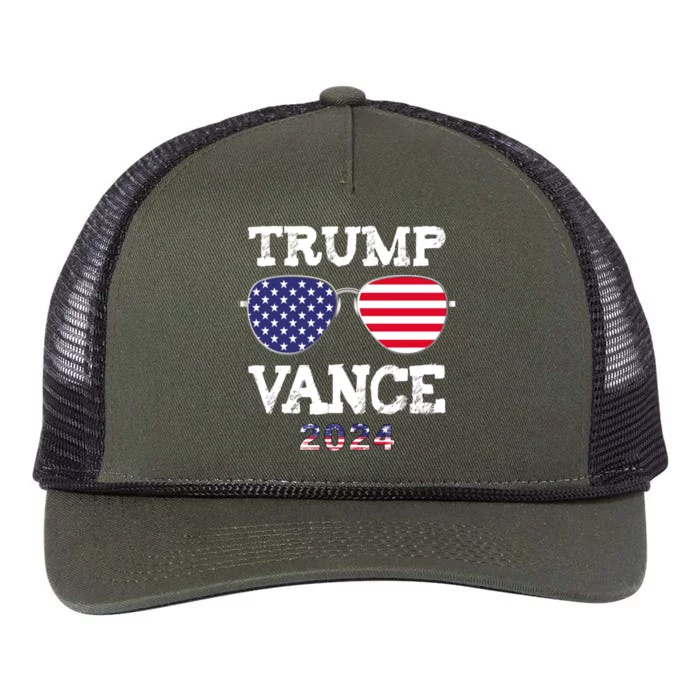 Trump Vance 2024 President Trump Supporter Re Election Retro Rope Trucker Hat Cap