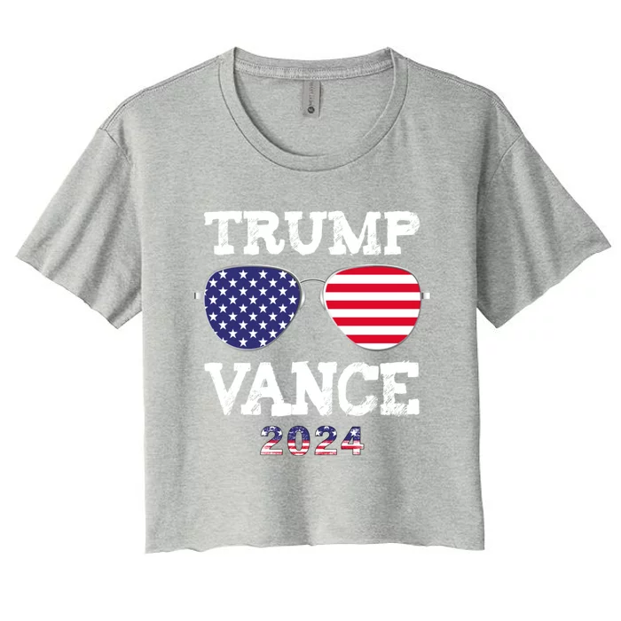 Trump Vance 2024 President Trump Supporter Re Election Women's Crop Top Tee