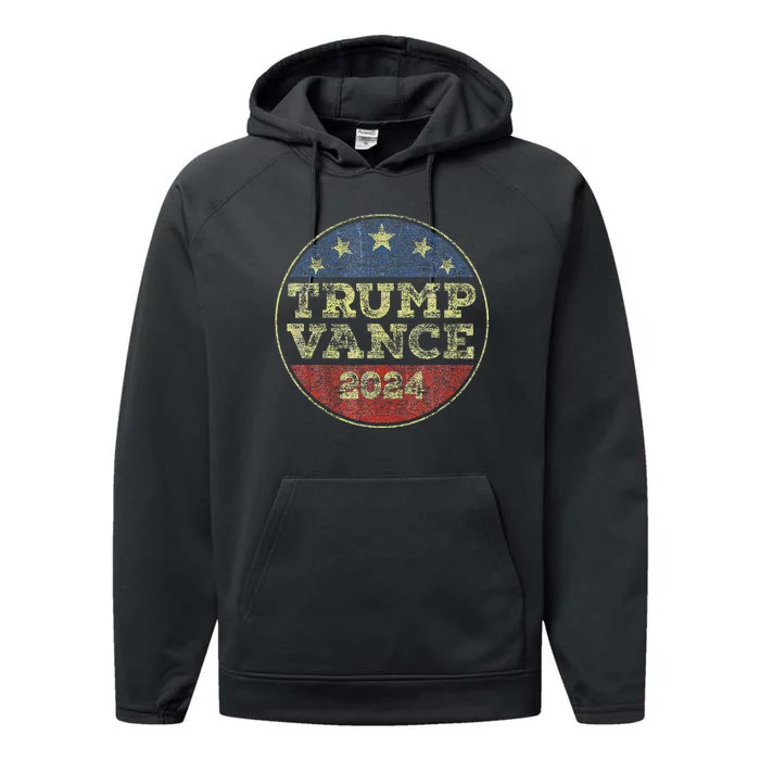 Trump Vance 2024 For President Vp Election 2024 Pocket Performance Fleece Hoodie