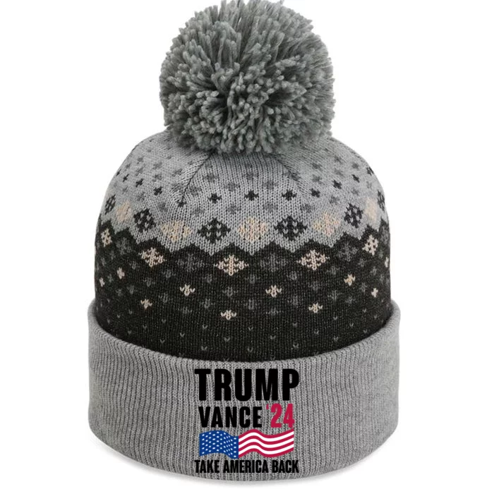 Trump Vance 2024 Take America Back The Baniff Cuffed Pom Beanie