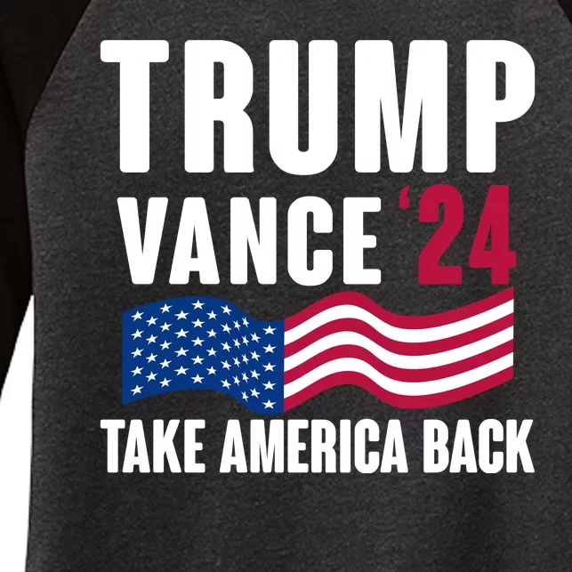 Trump Vance 2024 Take America Back Women's Tri-Blend 3/4-Sleeve Raglan Shirt