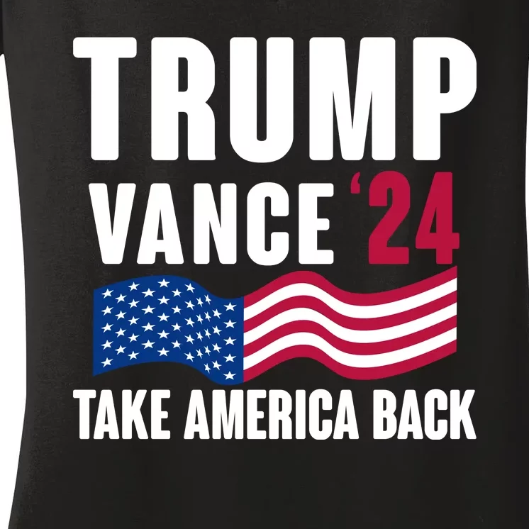 Trump Vance 2024 Take America Back Women's V-Neck T-Shirt