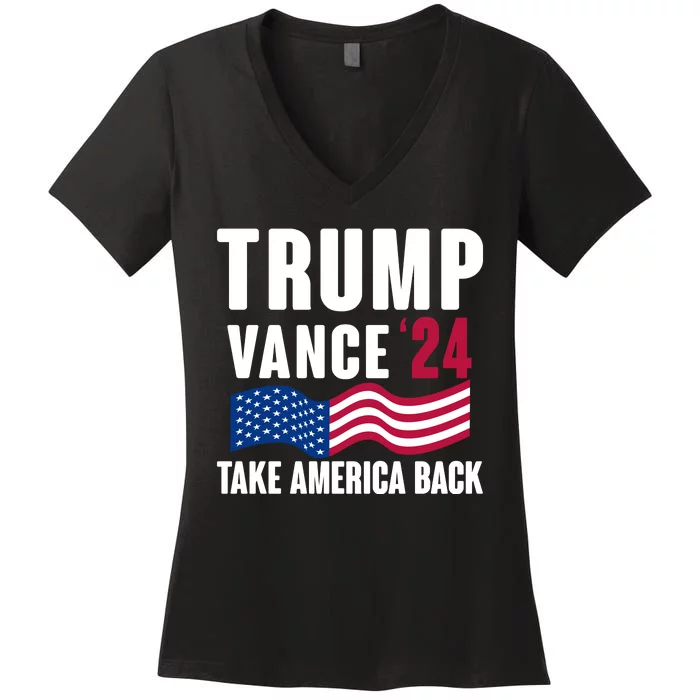 Trump Vance 2024 Take America Back Women's V-Neck T-Shirt