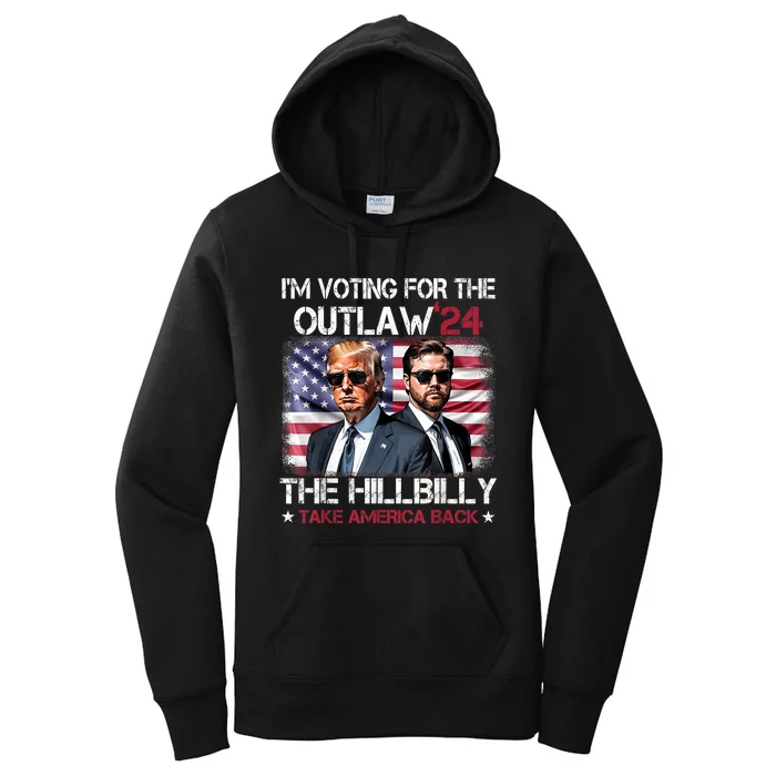 Trump Vance 2024 Donald Trump J D Vance Take America Back Women's Pullover Hoodie