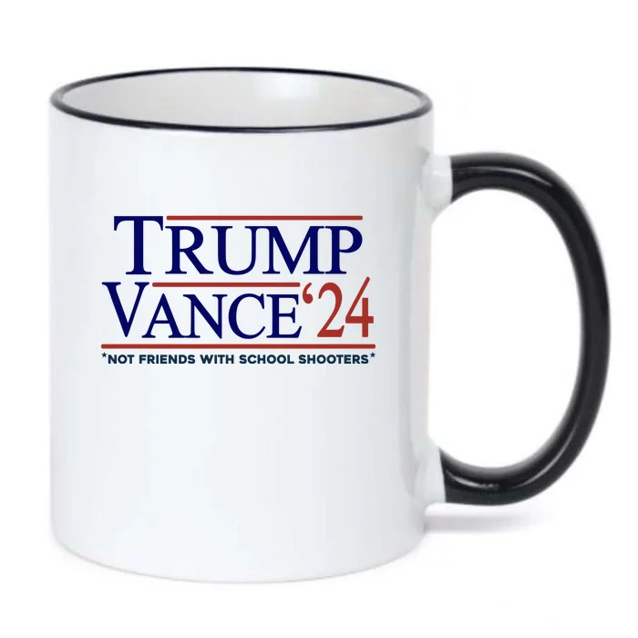 Trump Vance 24 Not Friends With School Shooters Black Color Changing Mug