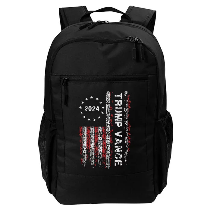 Trump Vance 2024 Us Flag Vintage Election President 2024 Daily Commute Backpack