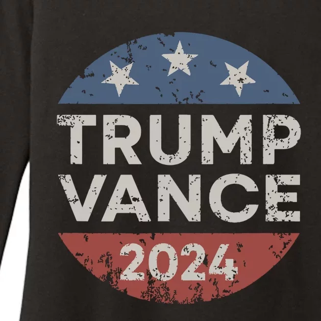 Trump Vance 2024 Vice President Vp Election Retro Button Womens CVC Long Sleeve Shirt