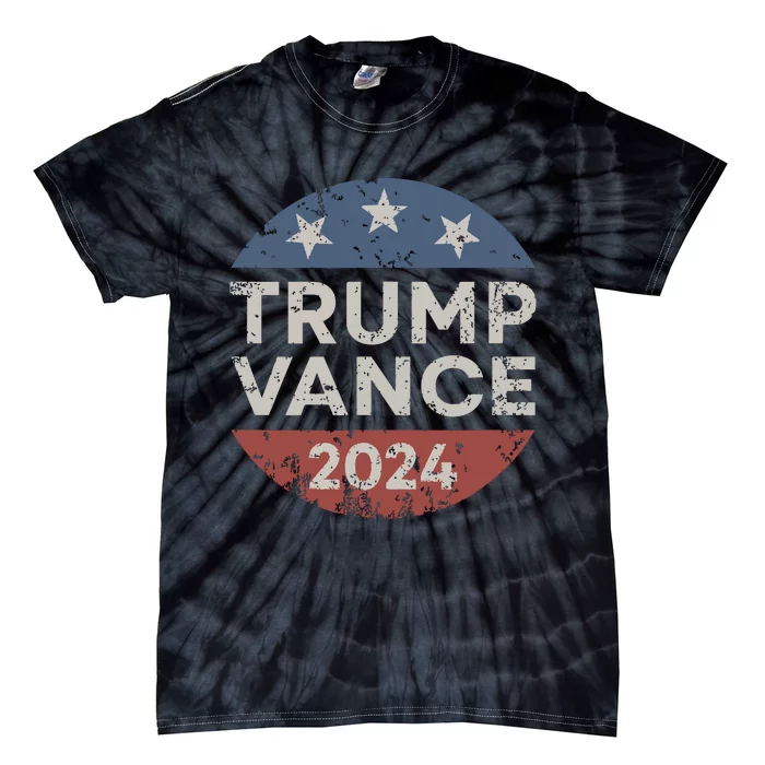 Trump Vance 2024 Vice President Vp Election Retro Button Tie-Dye T-Shirt