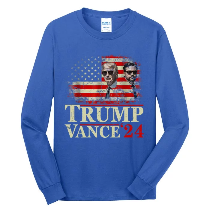 Trump Vance 24 Vintage 2024 Funny Gift Tall Long Sleeve T-Shirt