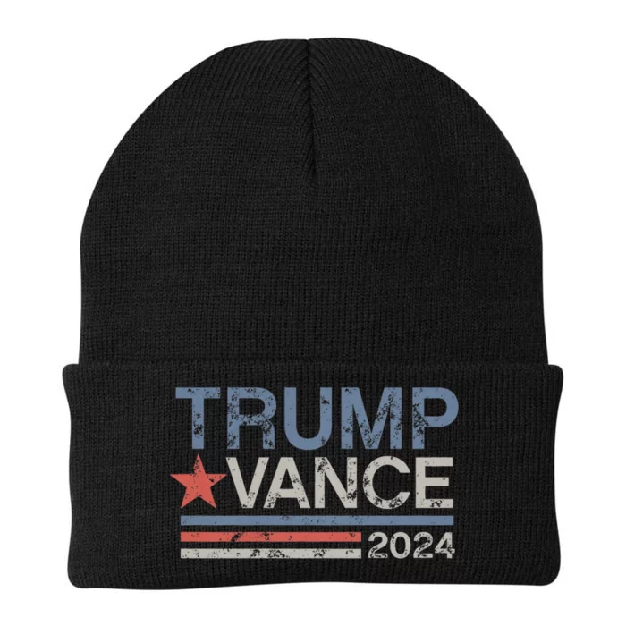 Trump Vance 2024 Retro Stripe Trump Jd Vance Knit Cap Winter Beanie