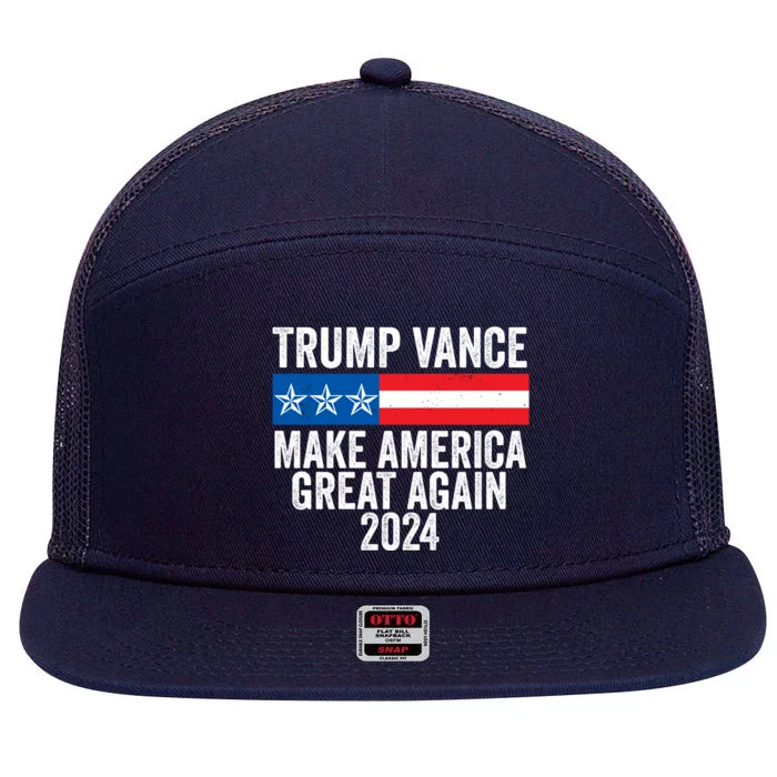 Trump Vance 2024 Make America Great Again 7 Panel Mesh Trucker Snapback Hat