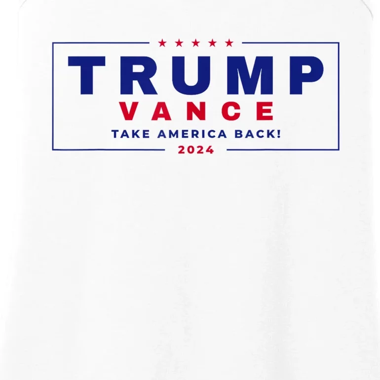 Trump Vance 2024 Donald Trump J.D. Vance Take America Back Ladies Essential Tank