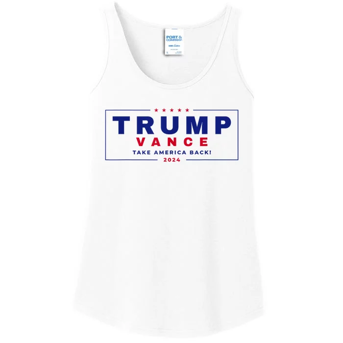 Trump Vance 2024 Donald Trump J.D. Vance Take America Back Ladies Essential Tank