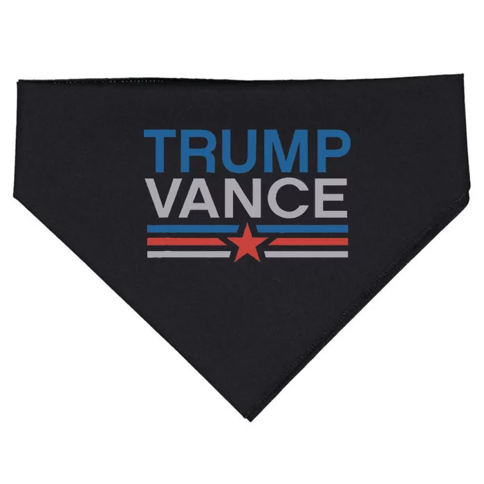 Trump Vance 2024 Retro Stripe And Star Trump Jd Vance USA-Made Doggie Bandana