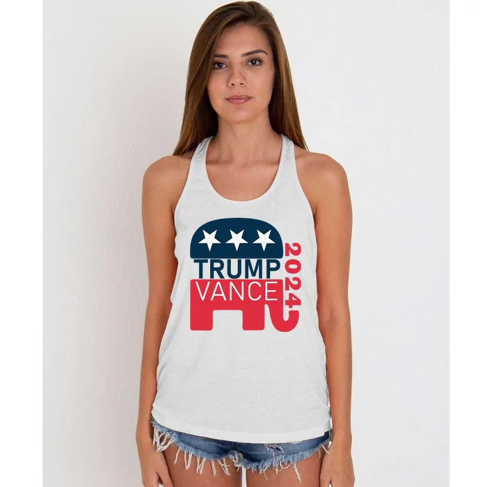 Trump Vance 2024 President Vote Usa Election Maga Women's Knotted Racerback Tank