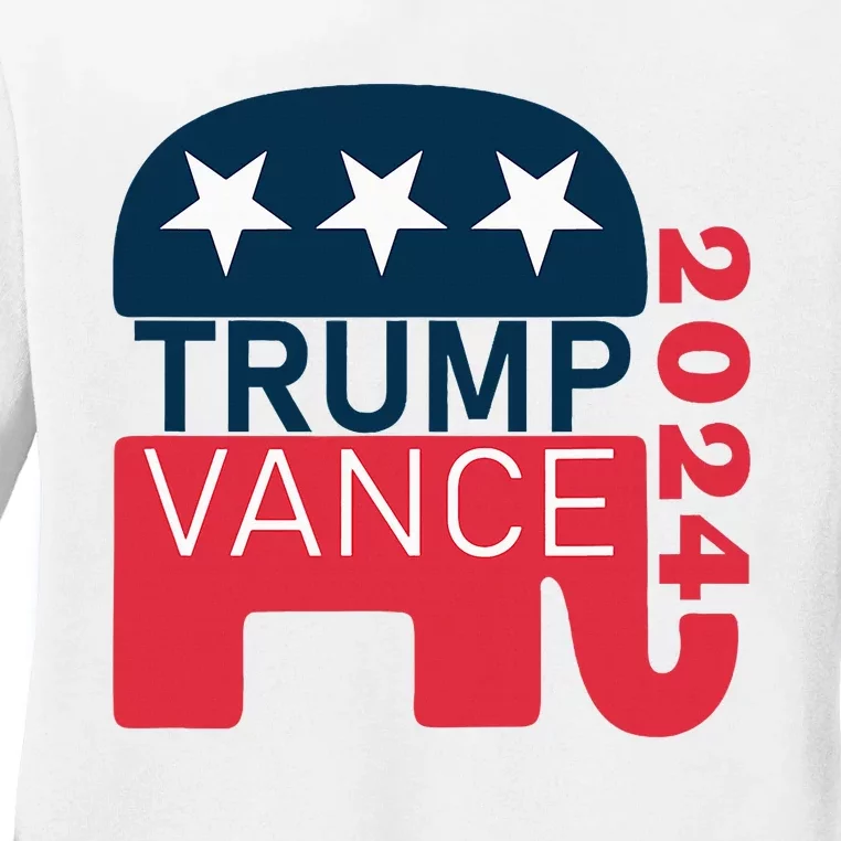 Trump Vance 2024 President Vote Usa Election Maga Ladies Long Sleeve Shirt