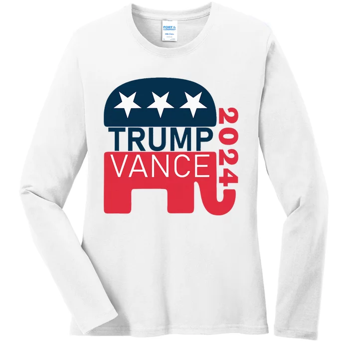 Trump Vance 2024 President Vote Usa Election Maga Ladies Long Sleeve Shirt