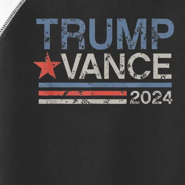 Trump Vance 2024 Retro Stripe Trump Jd Vance Toddler Fine Jersey T-Shirt