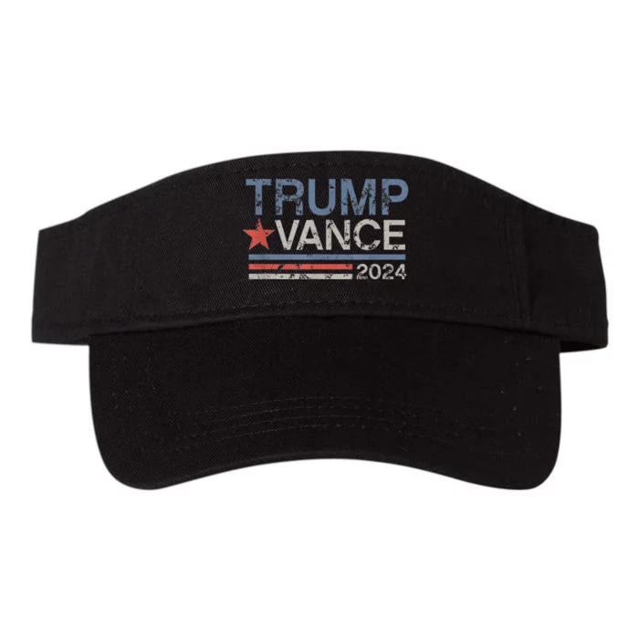 Trump Vance 2024 Retro Stripe Trump Jd Vance Valucap Bio-Washed Visor