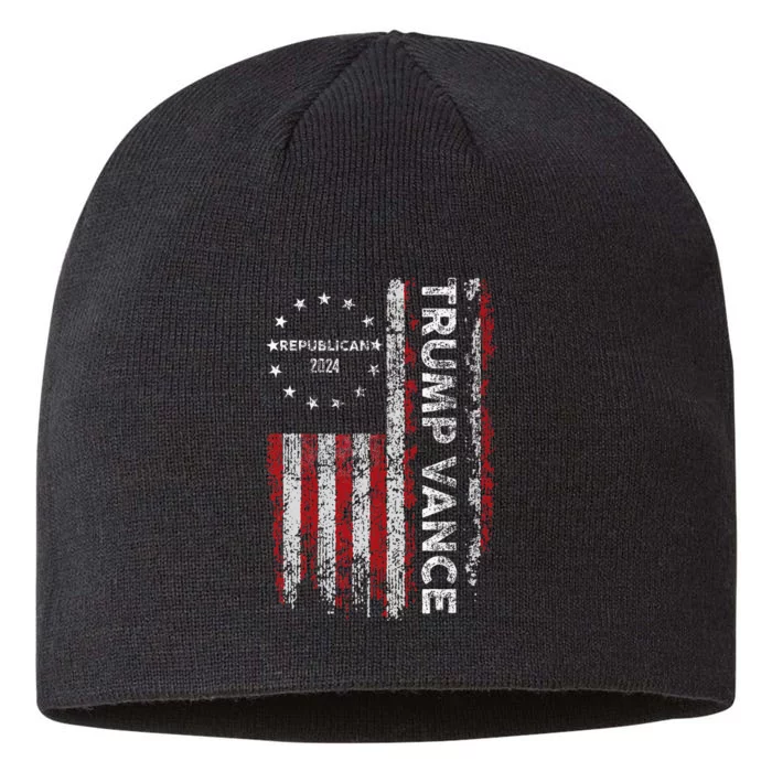 Trump Vance 2024 Us Flag Republican 2024 President Election 8 1/2in Sustainable Knit Beanie