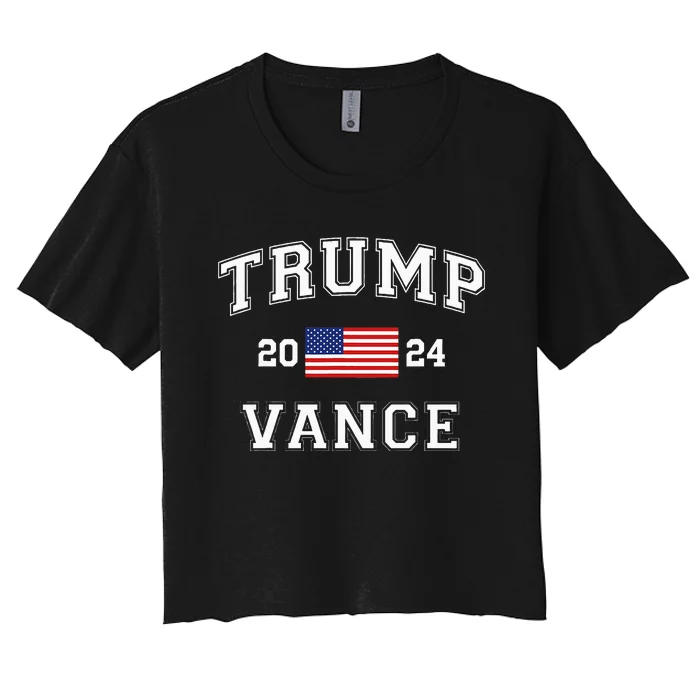 Trump Vance 2024 Us Flag Team Women's Crop Top Tee