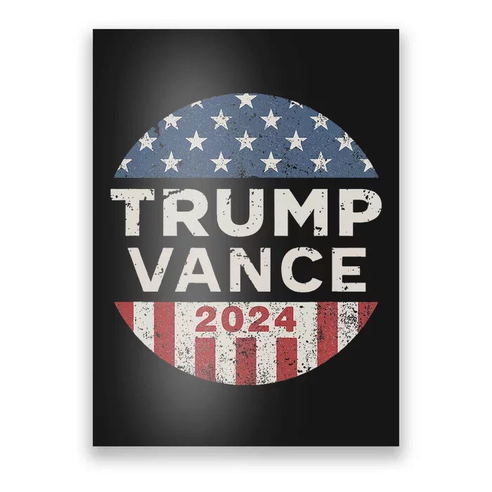 Trump Vance 2024 Vintage Button Usa Poster