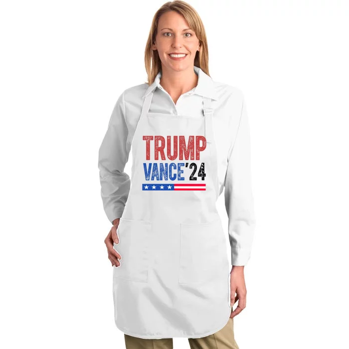 Trump Vance 2024 Vintage Election Usa Full-Length Apron With Pocket